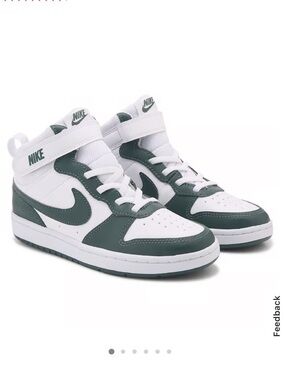 Nike Mid-Top Sneakers in White and Dark Green